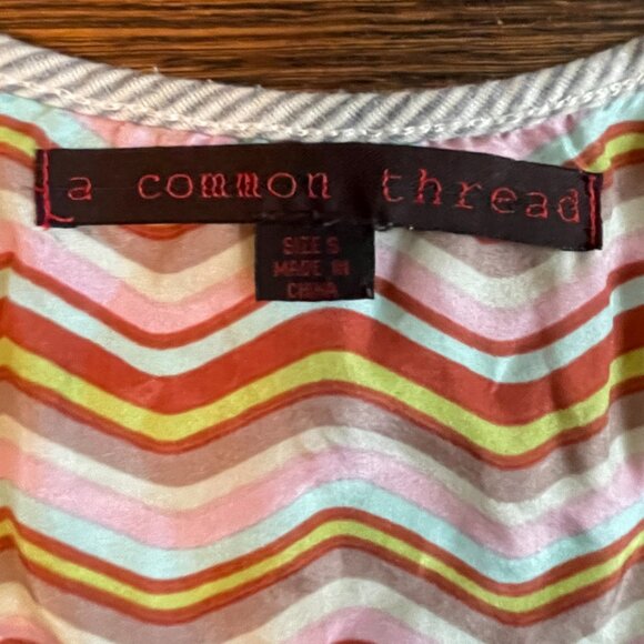 A Common Thread Multi-Colour boho scoop neck silk tank top tunic-Small - Picture 4 of 11
